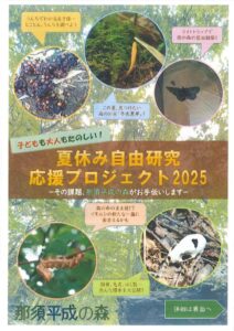 夏休み自由研究応援プロジェクト2025-その課題、那須平成の森がお手伝いします-のサムネイル